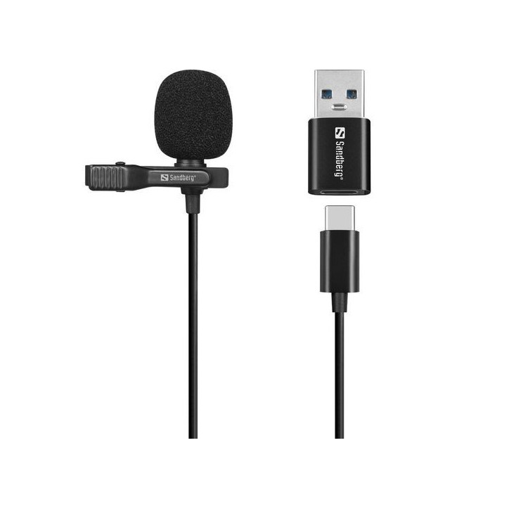 126-40 Sandberg Streamer USB Clip Microphone 52161520