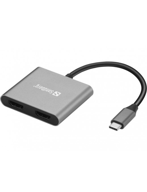 136-44 136-44 Sandberg USB-C Dock 2xHDMIUSBPD Aluminium