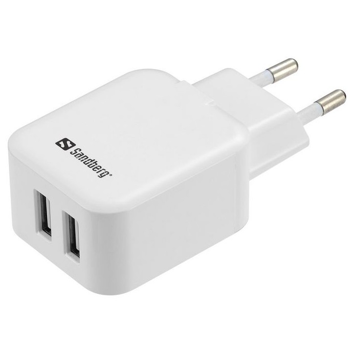440-57 Sandberg AC Charger Dual USB 2.41A EU Black/White