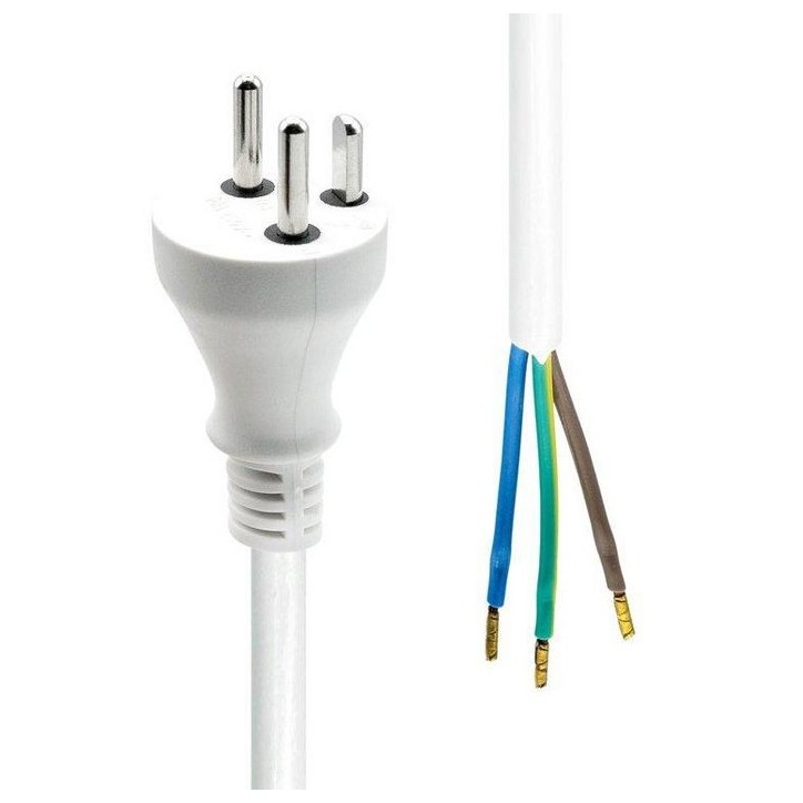 PC-KOE-007W-M ProXtend Power Cord Denmark to Open End 7M White 841602 NONE - Only use for non-battery items