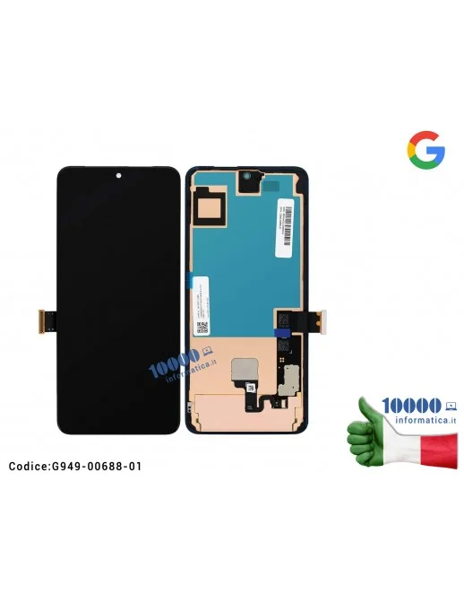 G949-00688-01 Display LCD Service Pack GOOGLE PIXEL 8 PRO 5G GC3VE G1MNW SCHERMO OLED + VETRO TOUCH SCREEN ORIGINALE