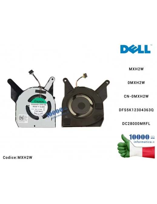 MXH2W MXH2W Dell Fan For UMA Dell Latitude 5400 (P98G) 5400 0MXH2W CN-0MXH2W DFS5K12304363Q DC28000MRFL