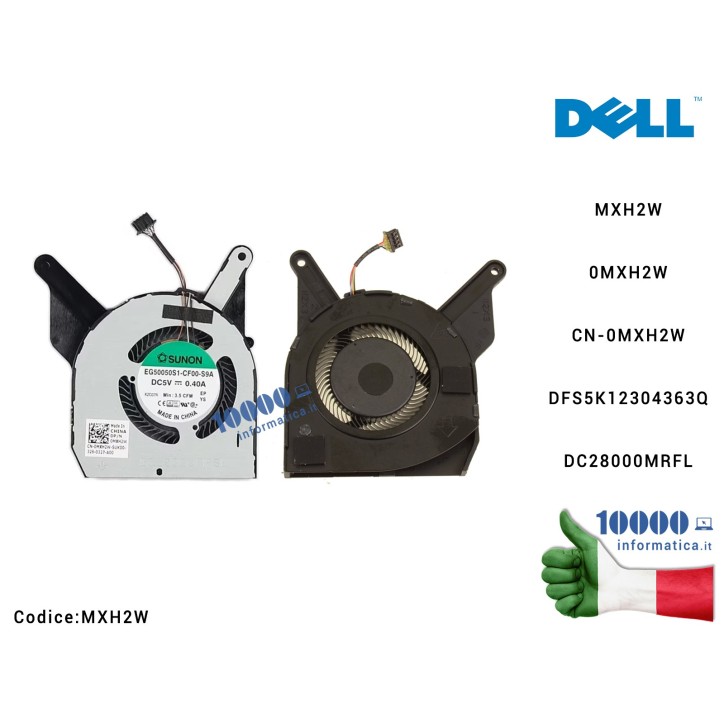 MXH2W Dell Fan For UMA Dell Latitude 5400 (P98G) 5400 0MXH2W CN-0MXH2W DFS5K12304363Q DC28000MRFL