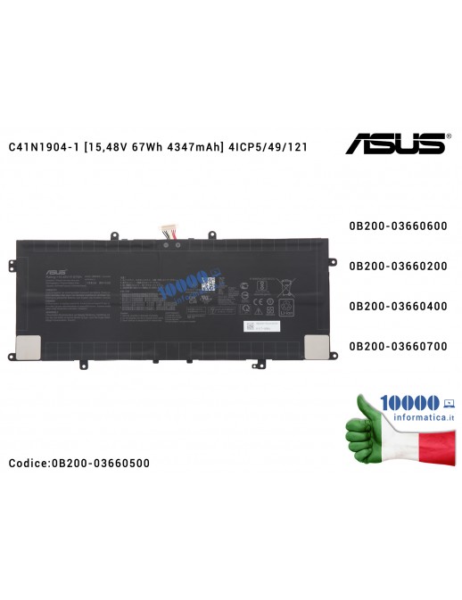 0B200-03660500 Batteria C41N1904-1 Originale ASUS ZenBook 14 UX393E UX393EA UX425IA UX325UA UX325SA UX425UA [15,48V 67Wh 4347...
