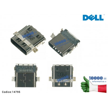 14795 Connettore di Alimentazione USB C Tipo C (24 PIN) DELL XPS 7272 LAF311P LA-J191P 9520 9530 17 9700 9710