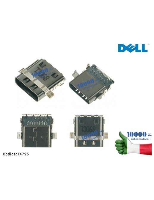 14795 Connettore di Alimentazione USB C Tipo C (24 PIN) DELL XPS 7272 LAF311P LA-J191P 9520 9530 17 9700 9710