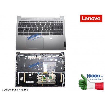 5CB1P33452 Tastiera Italiana Upper Palmrest LENOVO Slim 5 16IMH9 (83DC) [per Fingerprint] (Grigio Nuvola) 5CB1P33452 FRU5CB1P...