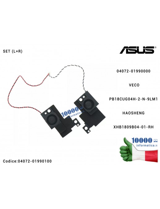 04072-01990100 Altoparlanti Speaker SET per Notebook ASUS Vivobook Pro N752V N752VX (L+R) 04072-01990100 04072-01990000 VECO/...