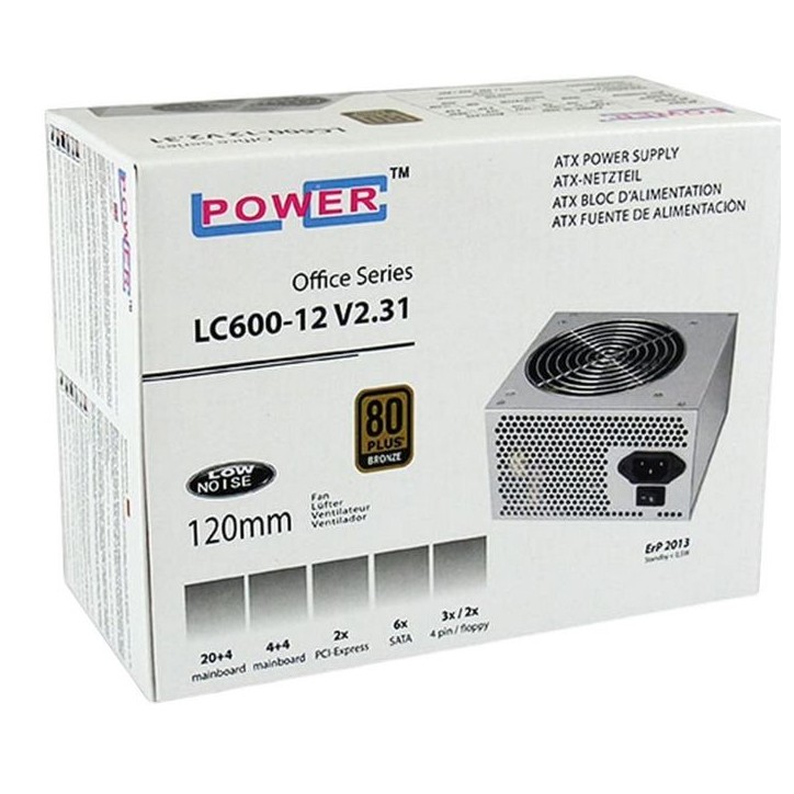LC-Power Alimentatore ATX 450W 80 Plus Bronze LC600-12 LC-POWER LC600-12 V2.31, 450W max., Active PFC, OVP/OPP/SCP/UVP
