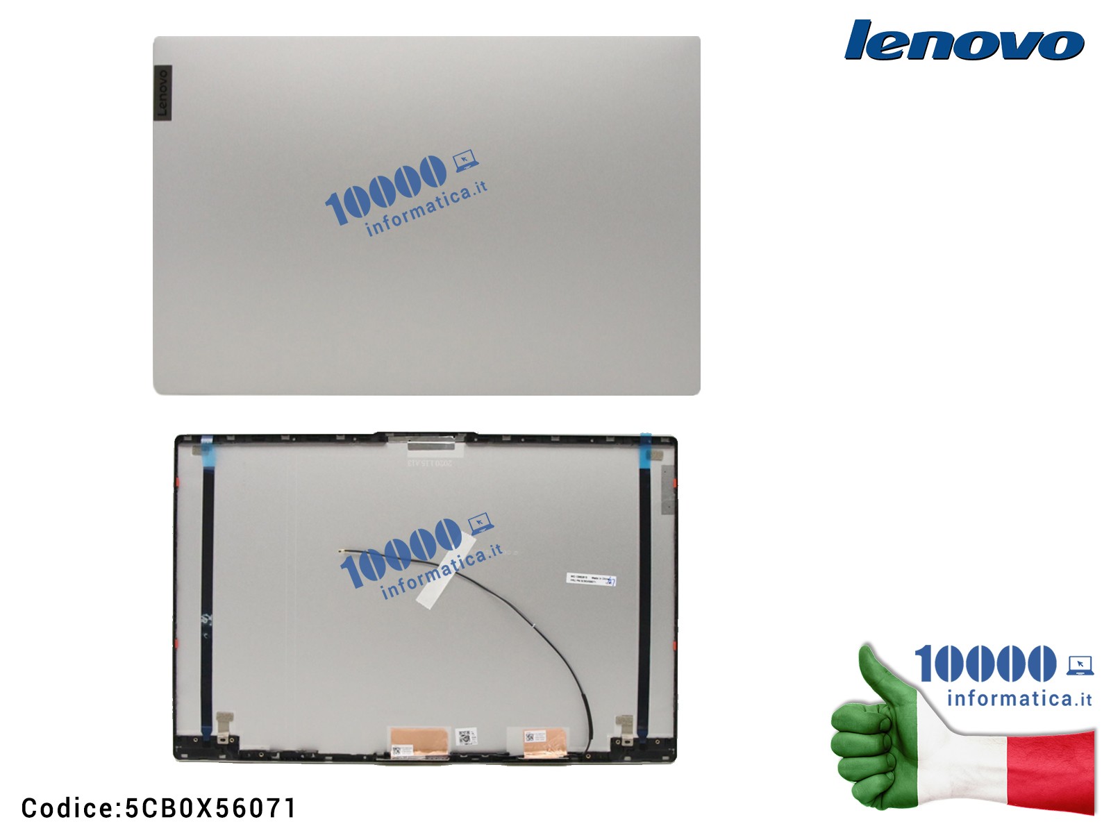 14844 Cover LCD Scocca Superiore LENOVO ideapad 5-15IIL05 Grigia - 5CB0X56071 Cover Scocca Lenovo Ideapad 5 15IIL05 15ARE05 1...