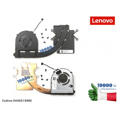 5H40S19980 Ventola Fan con Dissipatore Heatsink CPU LENOVO Yoga C640-13IML LTE (81UE) (81XL) 5H40S19980 FRU5H40S19980 DQ5D555...