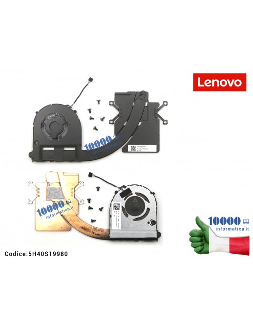 5H40S19980 Ventola Fan con Dissipatore Heatsink CPU LENOVO Yoga C640-13IML LTE (81UE) (81XL) 5H40S19980 FRU5H40S19980 DQ5D555...