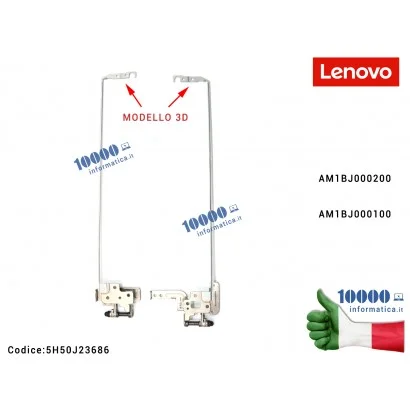 5H50J23686 Cerniere Hinges LENOVO [3D] 500-15 500-15ISK G51-70 G51-80 Z51-70 Z51-80 [COPPIA] AM1BJ000200 AM1BJ000100 5H50J236...