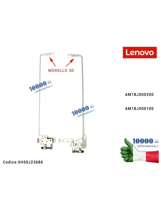 5H50J23686 Cerniere Hinges LENOVO [3D] 500-15 500-15ISK G51-70 G51-80 Z51-70 Z51-80 [COPPIA] AM1BJ000200 AM1BJ000100 5H50J236...