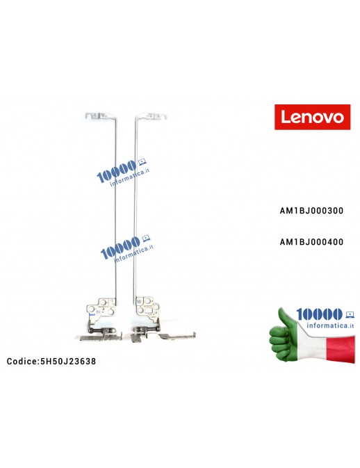 5H50J23638 Cerniere Hinges LENOVO 500-15 500-15ISK G51-70 G51-80 Z51-70 Z51-80 [COPPIA] AM1BJ000300 AM1BJ000400 5H50J23638 FR...
