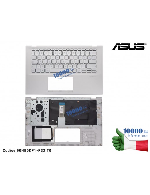 Tastiera Italiana Completa di Top Case Superiore ASUS VivoBook 14 X412 X412U X412UA X412D X412DA 90NB0KP1-R32IT0