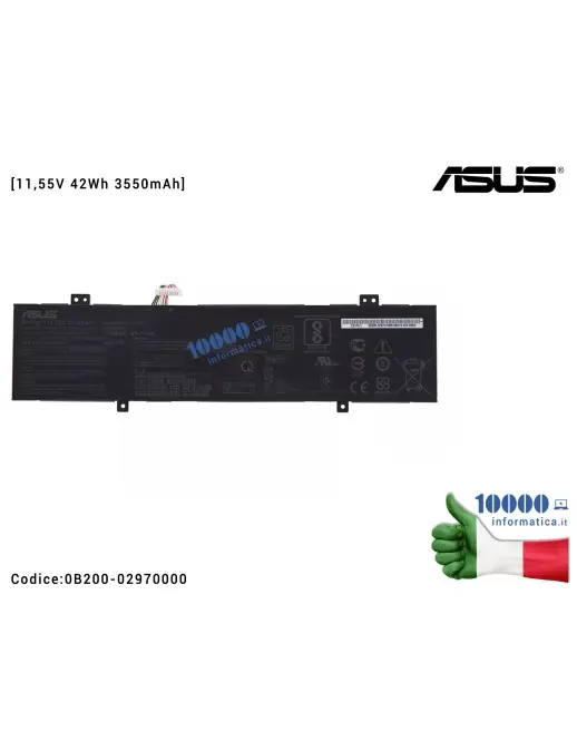 0B200-02970000 Batteria C31N1733 ASUS VivoBook Flip 14 TP412U TP412UA [11,55V 42Wh 3550mAh] 0B200-02970000