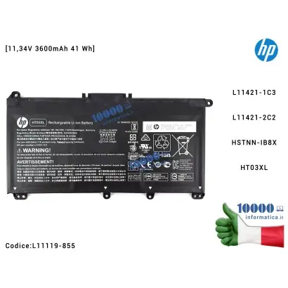 L11119-855BU L11119-855BU HP 3-cell lithium-ion Batteria 41.7Wh cap...