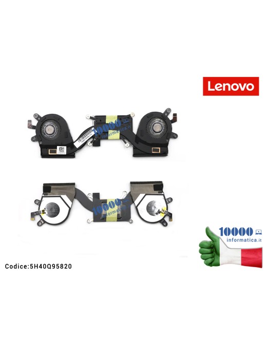 5H40Q95820 Kit Termico Ventola Fan CPU + Dissipatore LENOVO Yoga 73...