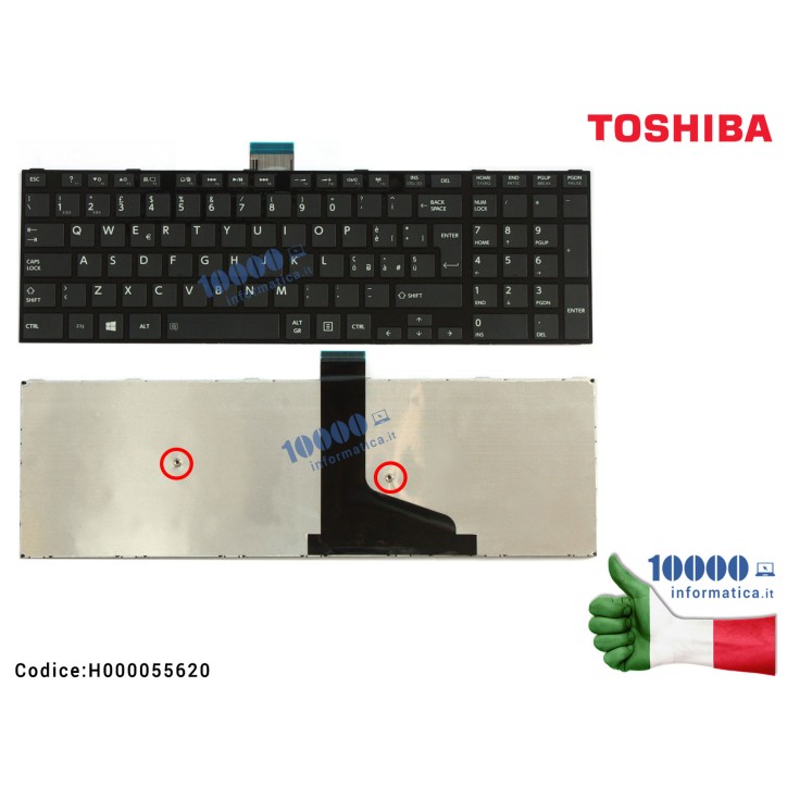 Tastiera Italiana TOSHIBA Satellite L50 M50 C70 S70 S50 S55 S50-A L50-A M50 C70-A (NERO) [CON FRAME LUCIDO] 0KN0-C31IT13 NSK-TVM
