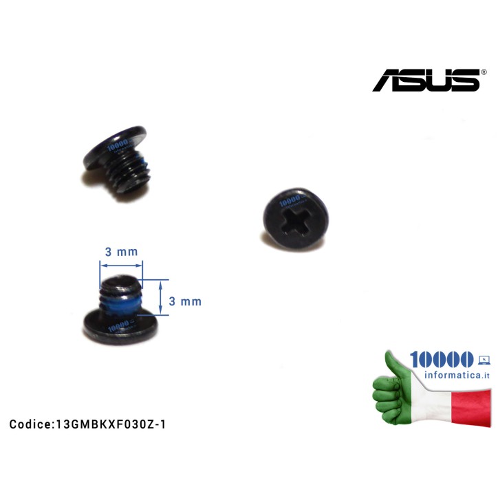 Vite di Fissaggio Notebook [M3*3L (K) B-ZN NY] (1 PZ) ASUS A53 A55 ET2012 F550 G750J GL702 K501 K53 N551 N56 P553 Q550 TP300 TP5