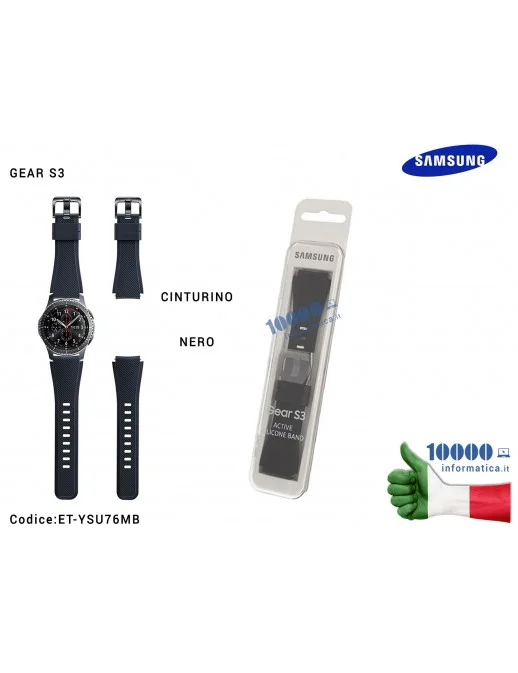 ET-YSU76MB Cinturino Orologio (NERO) SAMSUNG GEAR S3 SM-R770 [CONFEZIONATO]
