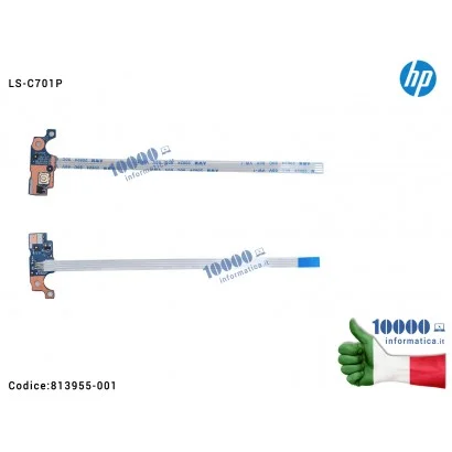 813955-001 Pulsante Tasto Accensione Power Board HP 15-BA 15-AC 15-AY 15-AF 250 G4 255 G4 TPN-C125 LS-C701P 813955-001