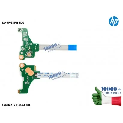719843-001 Pulsante Tasto Accensione Power Board HP 15-E DA0R63PB6D0