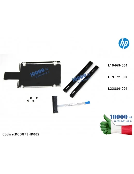 L19172-001 KIT Supporto Caddy + Cavo Connettore HDD Hard Disk HP Pavilion 14-CE 14-BP 14-BK DC0G73HD002 L19469-001