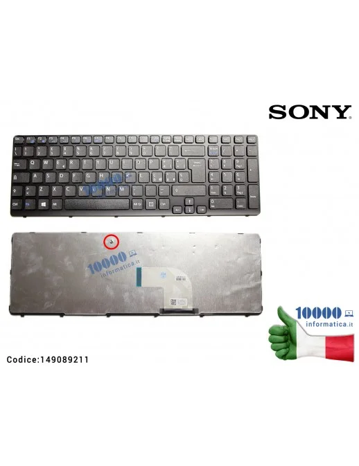 149089211 Tastiera Italiana SONY SVE15 SVE151 SVE152 (NERA) 149031951 V133846AS1 149089211IT Keyboard ITA