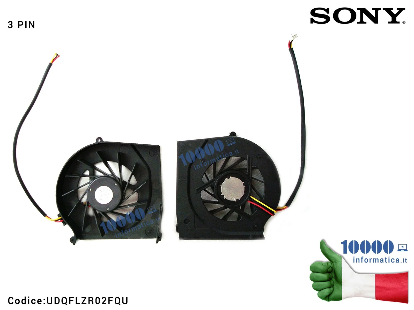 UDQFLZR02FQU Ventola di Raffreddamento Fan CPU SONY Vaio VGN-CR Serie CR21S CR11S CR31S CR42 CR320R (3 PIN) UDQFVSR01DF0