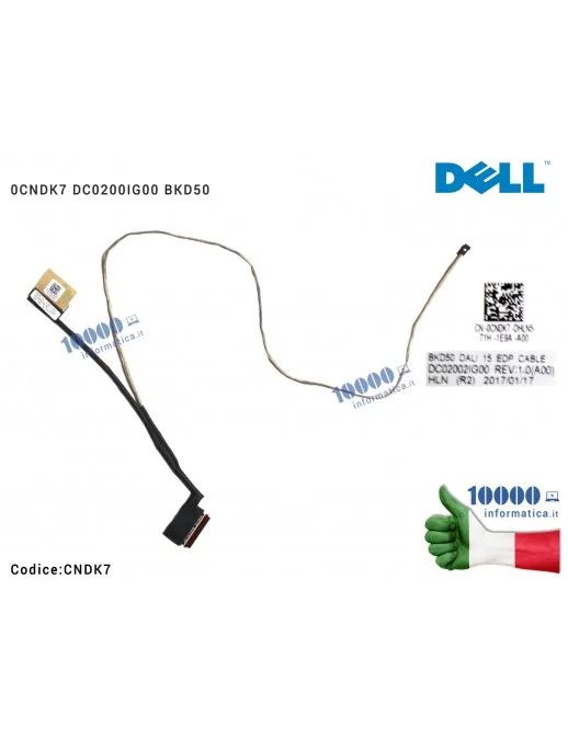 CNDK7 Cavo Flat LCD per DELL Vostro 15 5568 Inspiron 5568 V5568 EDP HD 0CNDK7 DC0200IG00 BKD50