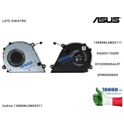 Ventola Fan CPU ASUS [SX] X571G X571GD X571GT F571G F571GT K571G N571G RX571G RX571GT (104,4 x 75,6 mm) DQ5D517G000