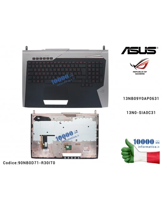 90NB0D71-R30IT0 Tastiera Italiana Completa di Top Case Superiore ASUS ROG G752 G752V G752VS G752VSK 13NB09Y0AP0631 13N0-SIA0C...