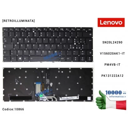 10866 Tastiera Italiana LENOVO Yoga 910-13IKB Yoga 5 Pro [RETROILLUMINATA] (SENZA FRAME) SN20L24290 V156020AK1-IT PM4VB-IT PK...