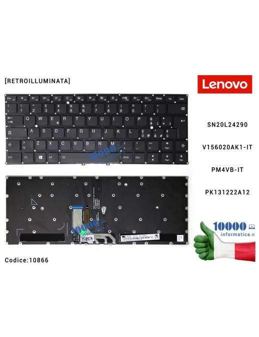 10866 Tastiera Italiana LENOVO Yoga 910-13IKB Yoga 5 Pro [RETROILLUMINATA] (SENZA FRAME) SN20L24290 V156020AK1-IT PM4VB-IT PK...