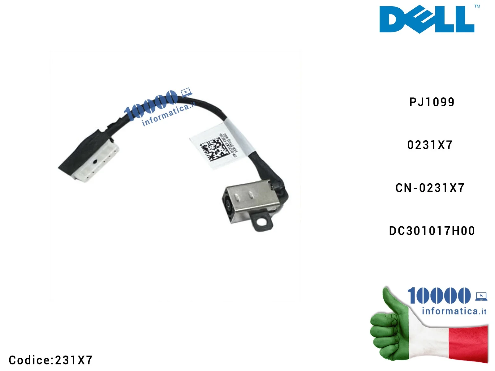 231X7 Connettore alimentazione DC301016G00 04VP7C Dell Inspiron Vostro 15 3510 3400 34 Connettore di Alimentazione DC Power J...
