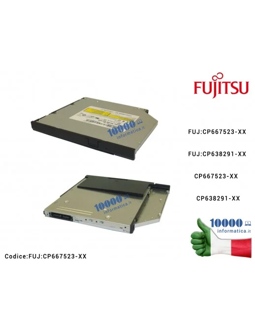 FUJ:CP667523-XX Masterizzatore Lettore Ottico DVD Drive con Cornice Bezel FUJITSU LifeBook E544 E554 E734 E744 E754 CP667523-...