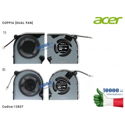 128370 Ventole Dual Fan ACER Nitro 5 AN515-54 AN517-51 AN715-51 A515-52 Coppia Ventole Ventola di Raffreddamento Fan CPU [COP...