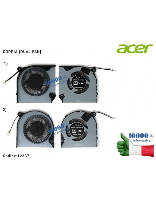 128370 Ventole Dual Fan ACER Nitro 5 AN515-54 AN517-51 AN715-51 A515-52 Coppia Ventole Ventola di Raffreddamento Fan CPU [COP...