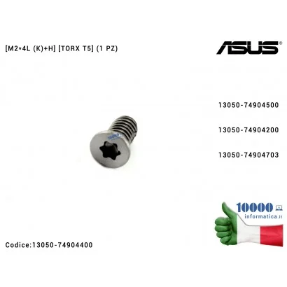 13050-74904400 Vite di Fissaggio Notebook [M2*4L (K)+H] [TORX T5] (1 PZ) ASUS UX430 UX430U UX310U UX530 UX530U UX530UQ UX461 ...