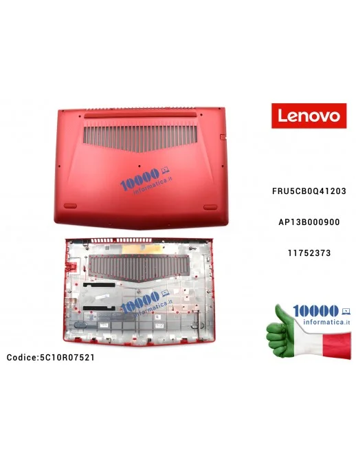 5CB0Q41203 Bottom Case Scocca Inferiore [ROSSO] LENOVO Legion Y520-15IKBN (80WK) Y520 R520 R720 (Red) AP13B000900 FRU5CB0Q412...
