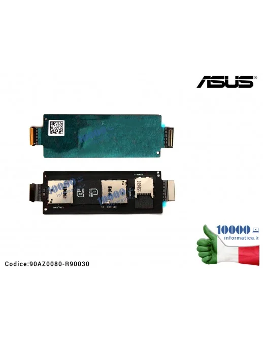 90AZ0080-R90030 IO FPC ZenFone 2 ZE550ML (Z008D) ZE551ML (Z00AD) SD-Card Connettore Lettore DUAL SIM 90AZ0080-R90030 Cavo Col...