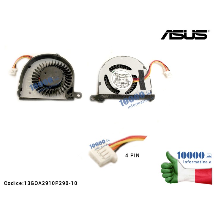 Ventola di Raffreddamento Fan CPU ASUS EeePC 1011PX 1015 1015PD 1015PEM NFB40A05H Ventola di Raffreddamento Fan CPU ASUS EeePC 1011PX 1015 1015PD 1015PEM NFB40A05H