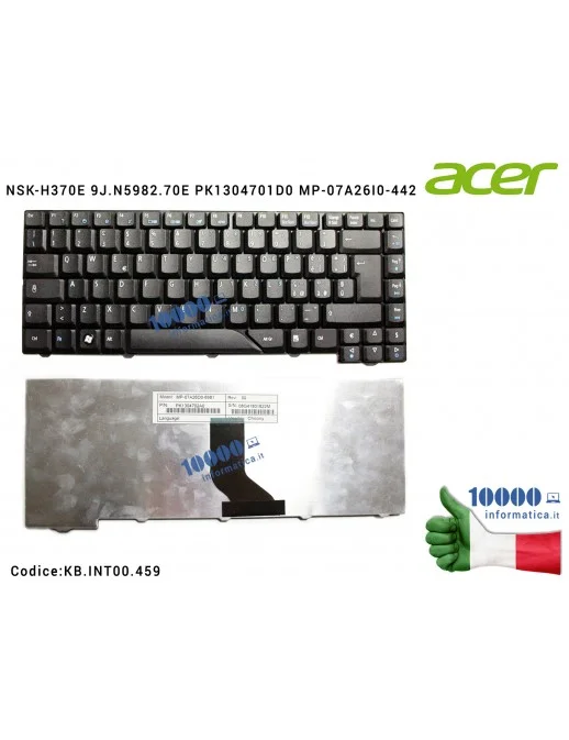 KB.INT00.459 Tastiera Italiana ACER Aspire 4930 4520 4710 4720 5920 5930 4930 5720 6935 [NERA] NSK-H370E 9J.N5982.70E PK13047...