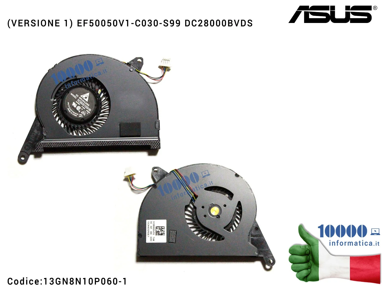 13GN8N10P060-1 Ventola di Raffreddamento Fan CPU ASUS ZenBook UX31 UX31A UX31E UX31EP (VERSIONE 1) EF50050V1-C030-S99 DC28000...