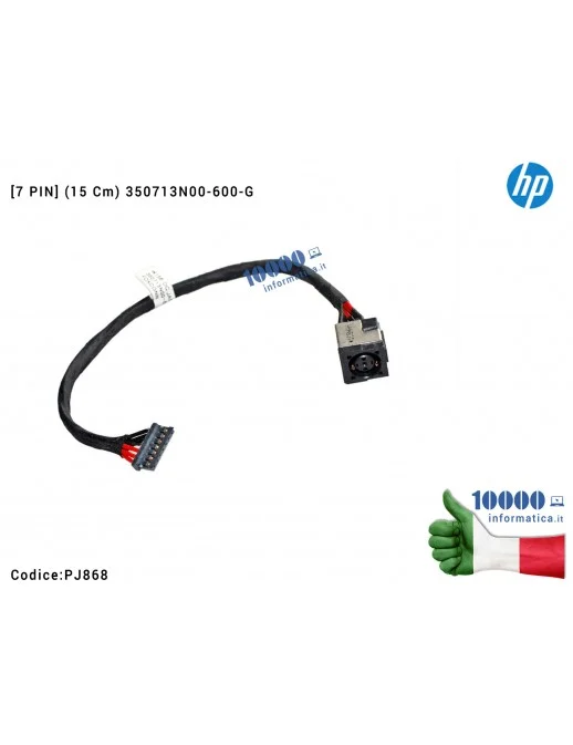 PJ868 Connettore DC Power Jack PJ868 HP EliteBook 8560W 8570W [7 PIN] (15 cm) 350713N00-600-G