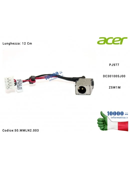 50.MMLN2.003 Connettore DC Power Jack PJ714 ACER Aspire ES1-511 ES1-520 ES1-521 ES1-522 R7-572 Packard Bell EasyNote TF71BM D...