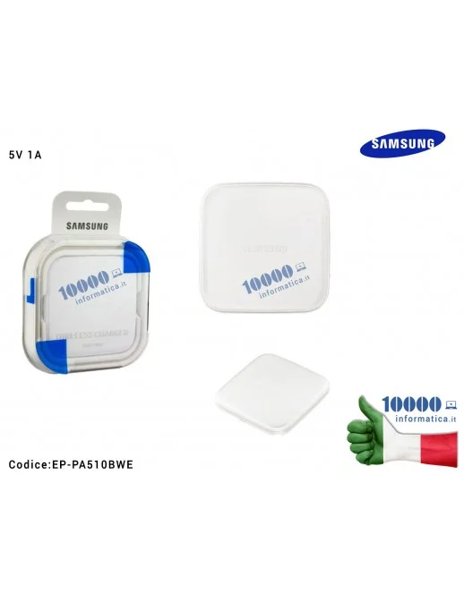 EP-PA510BWE Ricarica Wireless Pad Mini SAMSUNG Charging Pad Qi Compatible [BIANCO]