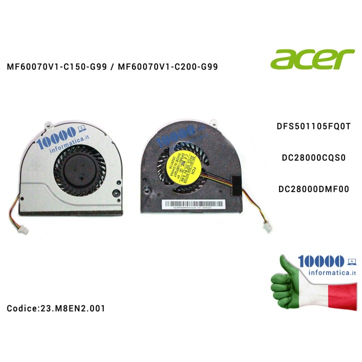 Ventola Fan CPU ACER Aspire E1-532 E1-532G E1-532P E1-572 E1-572G E1-572P V5-561 V5-561G Packard Bell EasyNote TE69HW DFS501105F Ventola Fan CPU ACER Aspire E1-532 E1-532G E1-532P E1-572 E1-572G E1-572P V5-561 V5-561G Packard Bell EasyNote TE69HW DFS501105F